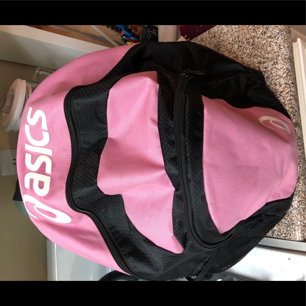 ASICS pink backpack gym bag